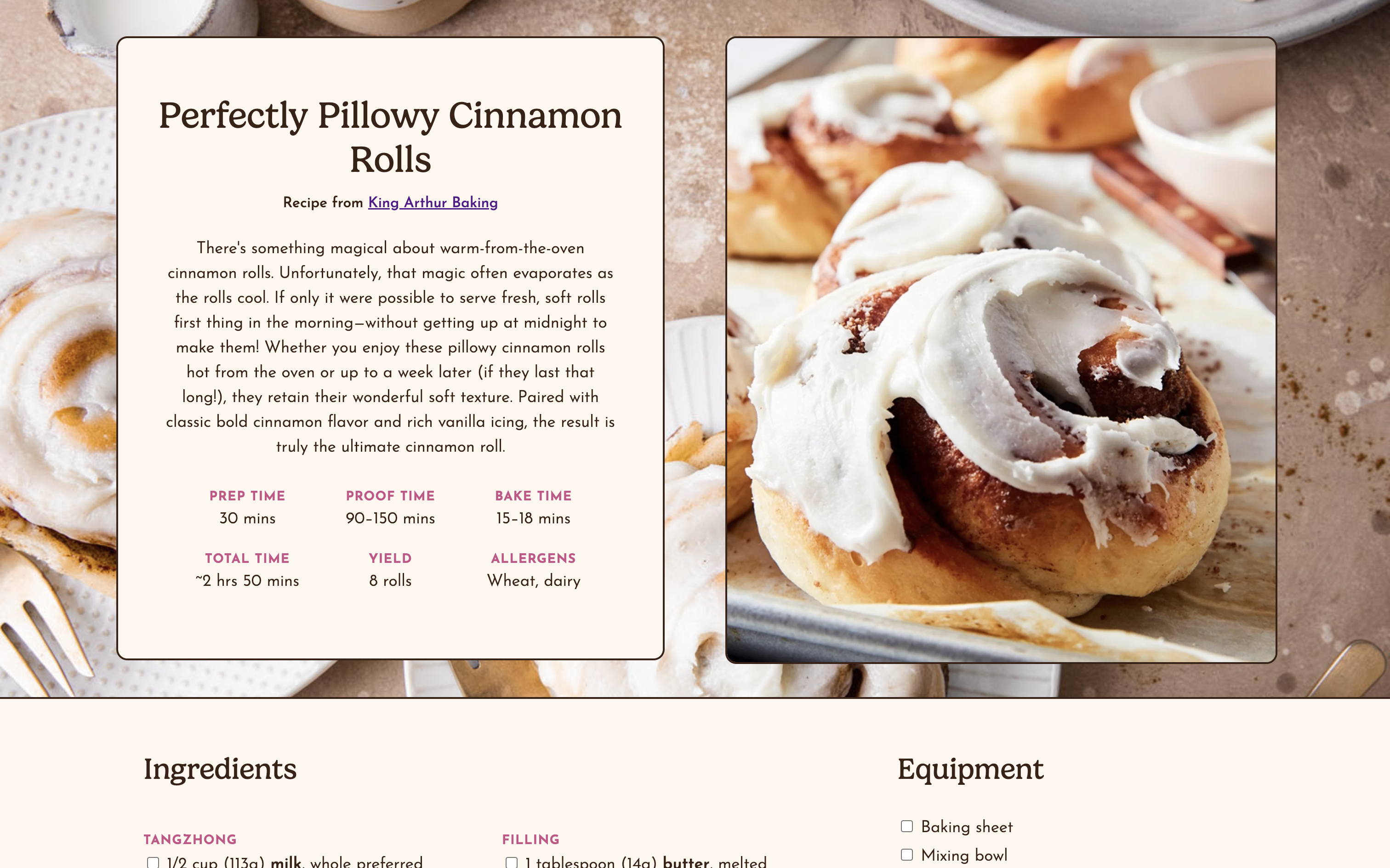 Cinnamon rolls page